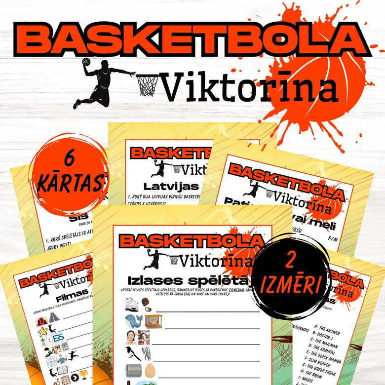 Spēle "Basketbola viktorīna", digitāls PDF fails